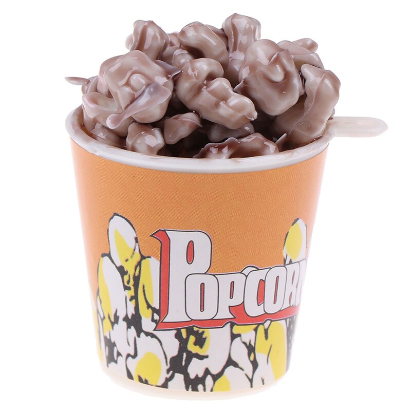 Neue DIY Puppenhaus Miniatur EIN Eimer Popcorn Spielzeug Mini Tasse mit Kuppel Deckel Popcorn Eis Schmuck Zubehör DIY Reize Tasse