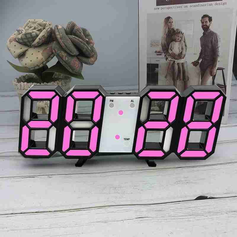 3d digital clock alarm clock digital wall clock LED clock clock large temperature clock 1999 alarm electronic Q8H3: J