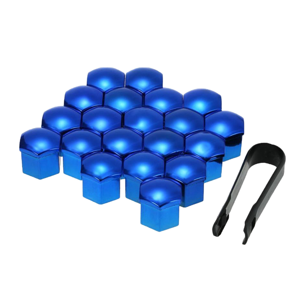 20 Pieces Universal 17mm Wheel Lug Nut Cover Caps w/ Dismantle Tool