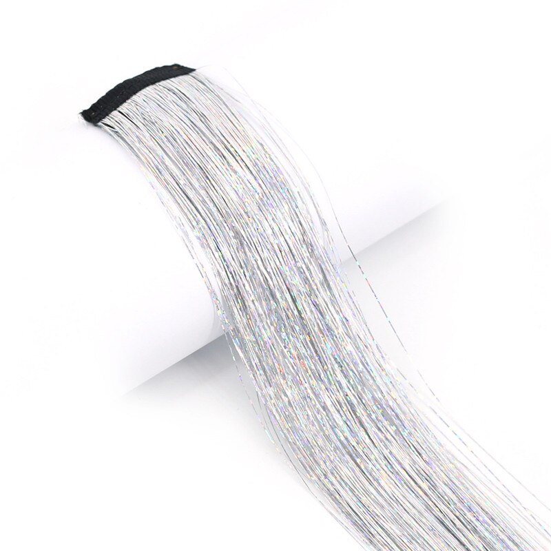 16 colors Glitter Hair Extensions Sparkle Hair Tinsel with Clip Highlights False Hair Strands 1pc Clip In Bling Hair: 11