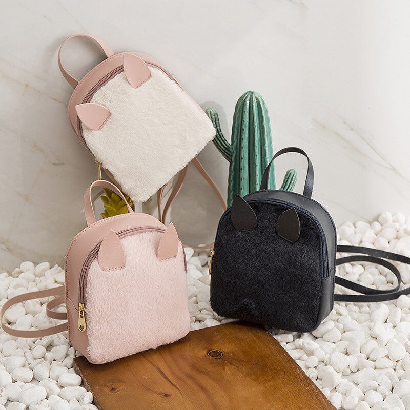nouvelle femmes sac à dos femmes mignon chat oreille sacs solide concepteur Style sac à bandoulière dames avec oreille en cuir PU