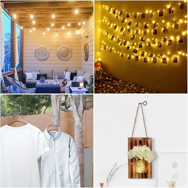 Kit de crochets de câbles suspendus avec tendeur de fil, 40 pièces, pour tente métallique, balustrade, plantes de terrasse, clôture