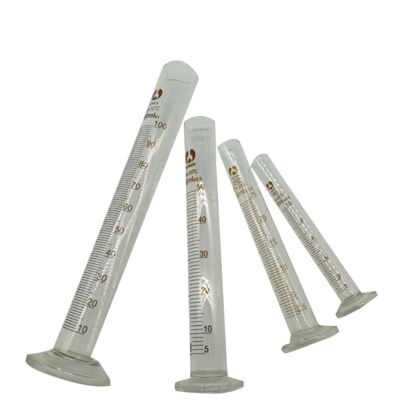 Cylindre gradué 10ml 25ml 50ml 100ml, outil de mesure, récipient de mesure en verre de laboratoire, ensemble de cylindres de chimie