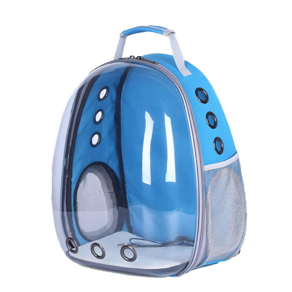 Full Transparent Space Pet Bag Cat Out Panoramic Three-Hole Breathable Portable Chest Shoulder Pet Bag: Gray