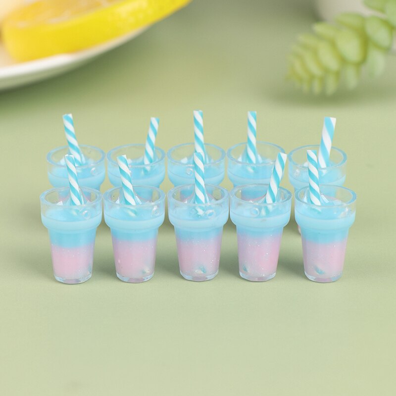 10Pcs 1:12 Poppenhuis Mini Drinken Beker Melk Thee Sap Drink Cup Pop Keuken Speelgoed: BL