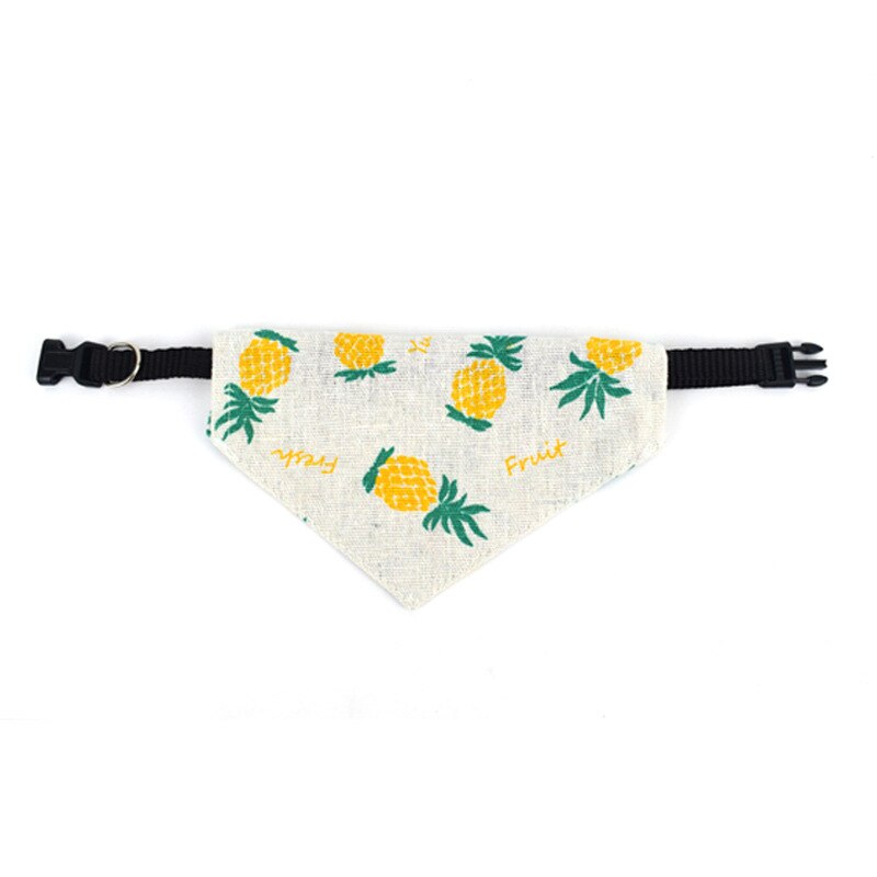 Obst Gedruckt Katze Schal Dreieckige Schals Haustier Bandana Zubehör Nette Hund Kragen Bandana Einstellbare Hund Halstuch Lätzchen Kragen: Ananas / L