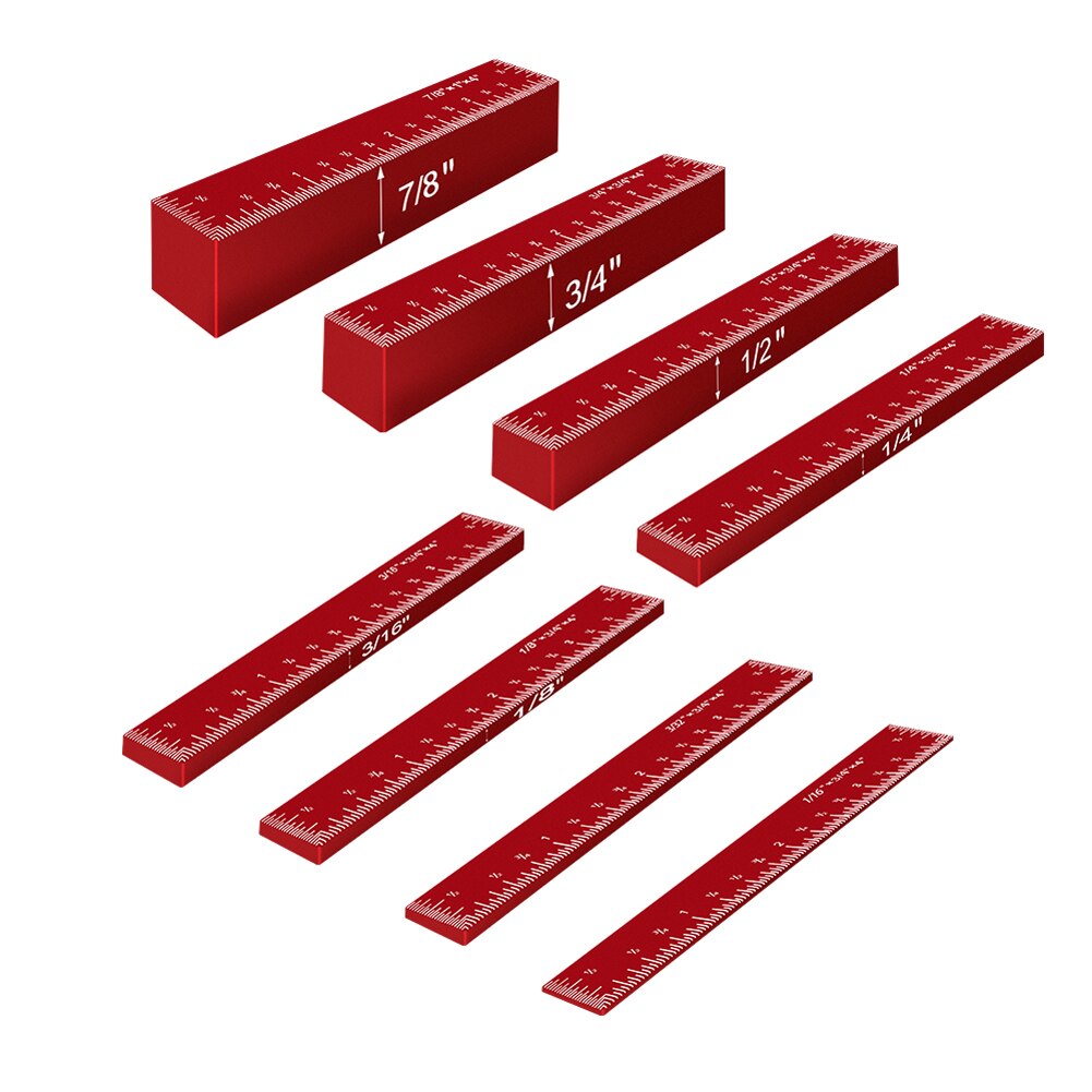 8PCS Setup Blocks Height Gauge Set Aluminium Alloy Woodworking Setup Bars Set Practical Router Table Saws Accessories Set