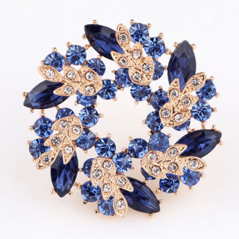 Broche redondo feminino simples coroa fivela pino acessórios de corpete: Luz de Cor Amarela