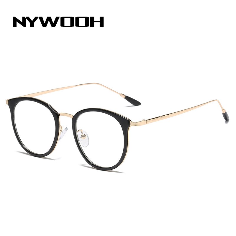 NYWOOH-monturas para gafas de sol transparentes para hombre y mujer, lentes ópticas redondas transparentes, monturas para Miopía