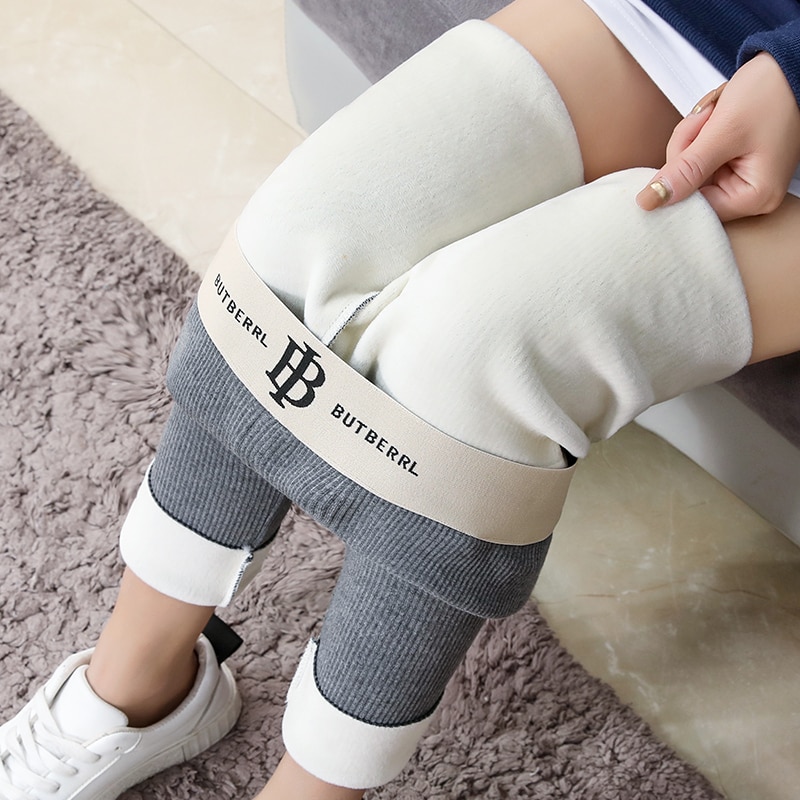 herbst Winter Gamaschen frauen warm Halten Solide Gamaschen für Frauen Dicke Samt Gamaschen Super Elastische Schwarz Grau