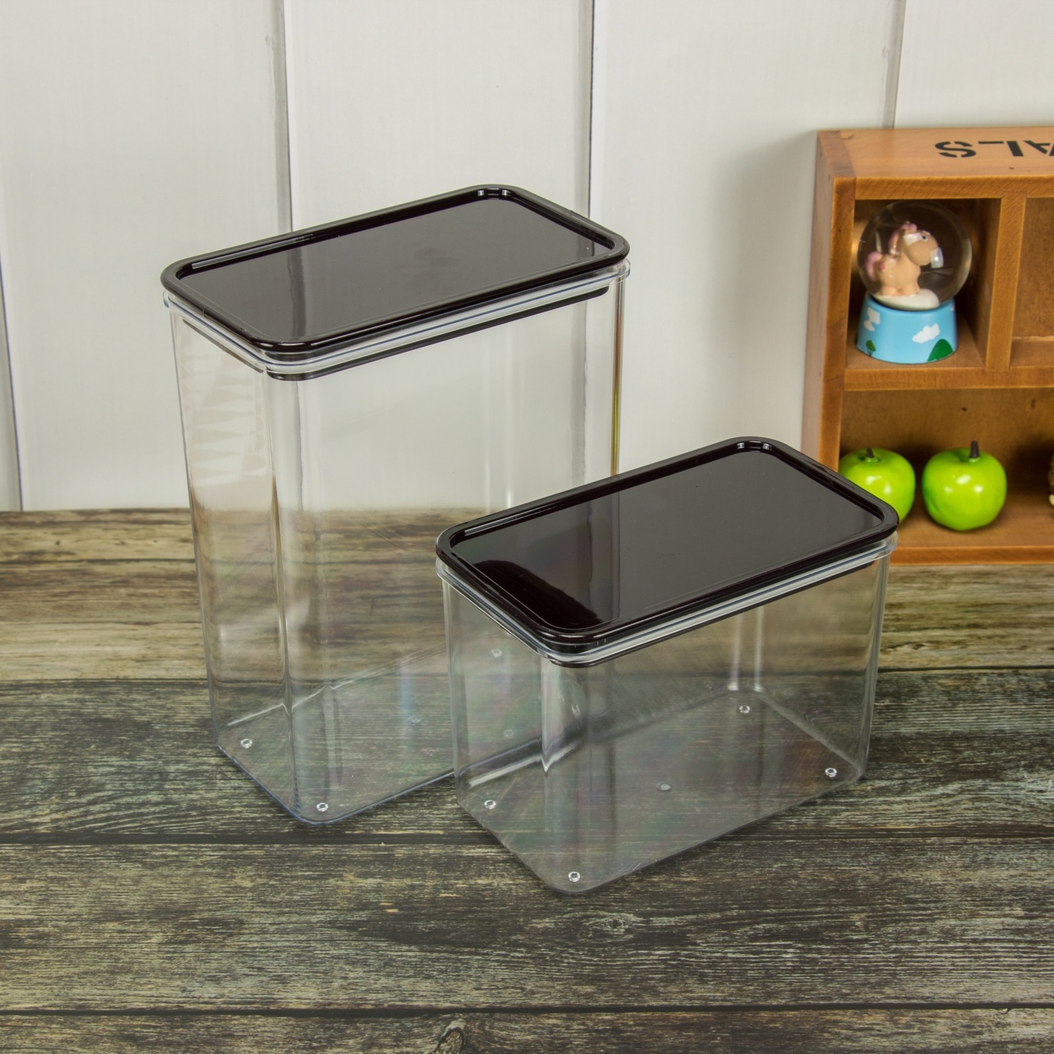 square transparent sealed jar coffee bean sealed jar storage jar Coffee shop special fruit powder box plastic sealed box