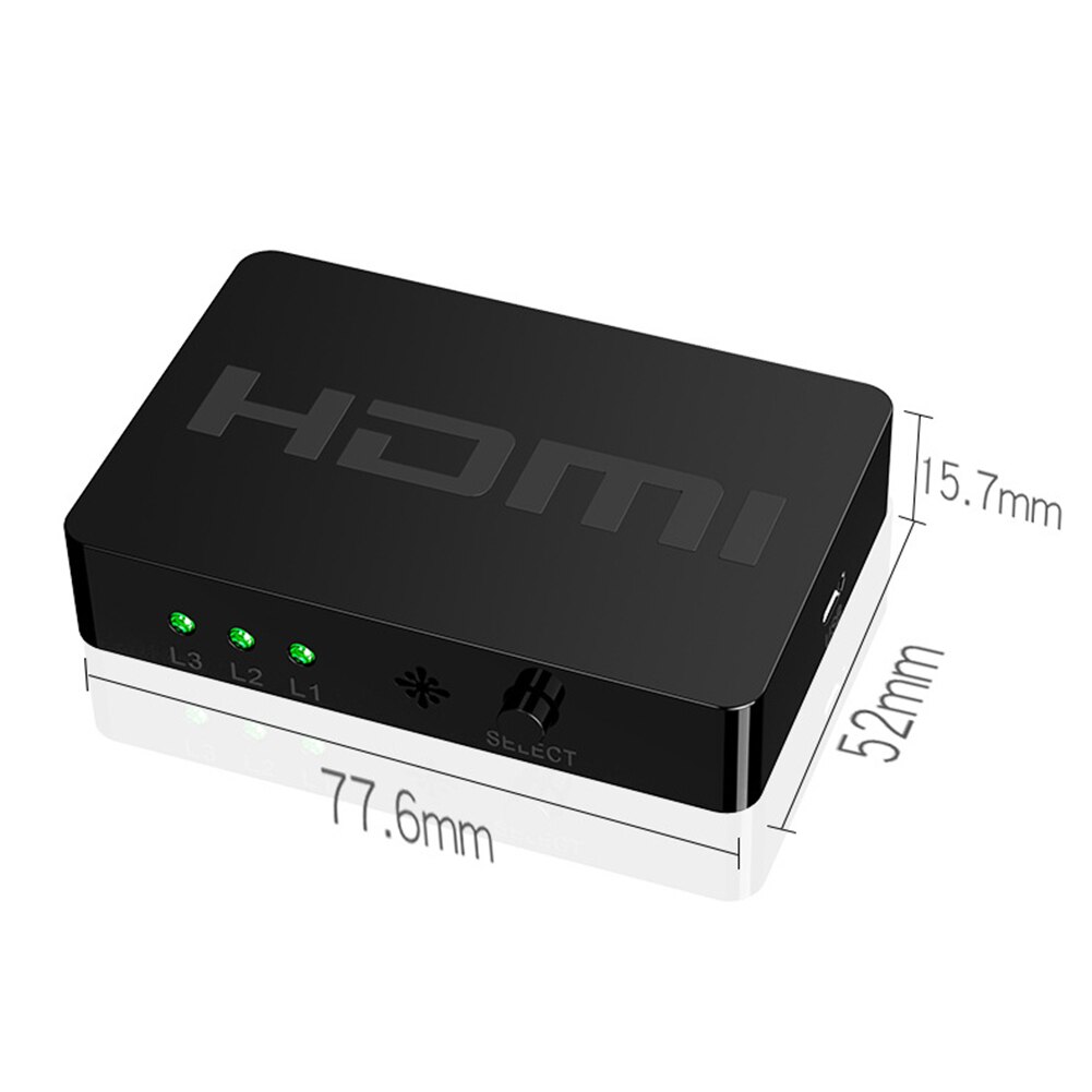 Switch Box Installa Verwijder Handig Eenvoudige HW-HD301M 1080P Hdmi Switcher 3X1 Hdmi Selector Met Afstandsbediening