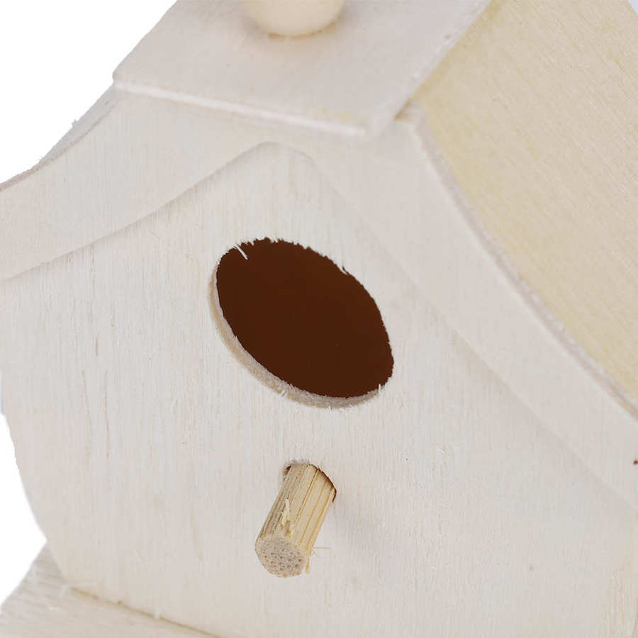 4Pcs Diy House Bird Box Wooden Birdhouse Mini Wooden Bird House Bird Ornaments Wall-mounted For Outdoor Garden Balcony Courtyard