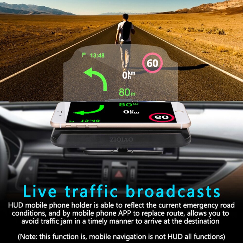 HUD Head Up Display Auto HUD Navigatie Mobiele Telefoon Projector GPS Navigatie Projector Universele Telefoon Houder