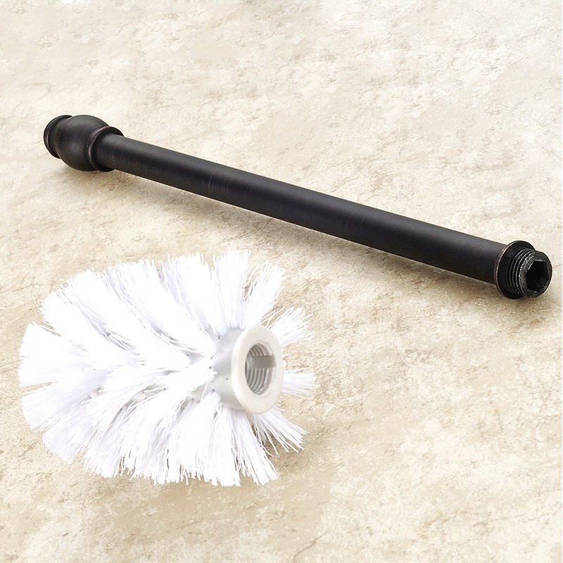Oil Rubbed Bronze Toilet Brush Holders With Ceramic Cup Wall Mounted Black Brass Toilet Brush Bathroom Accessories BD658