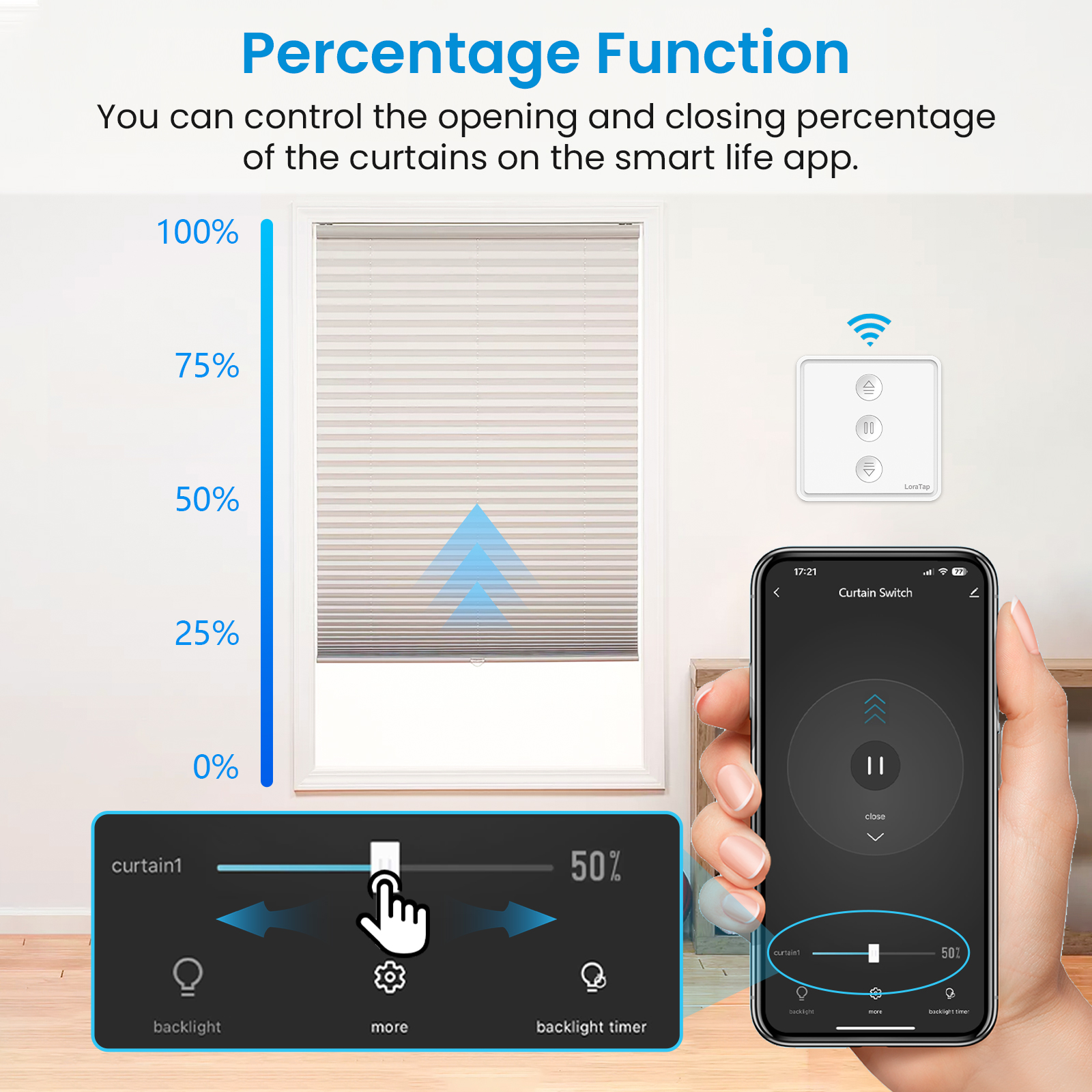 Tuya Smart Life WiFi tenda protezione solare finestra persiane interruttore con controllo percentuale Timer supporto Google Home Alexa fai da te