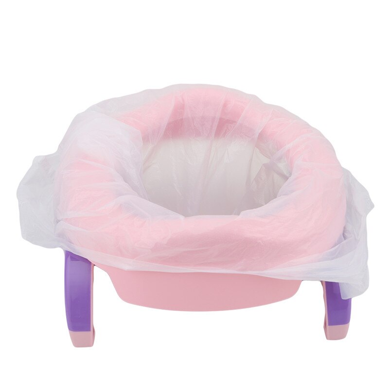 Baby rejse potte sæde 2 in1 bærbar plast toilet sæde børn komfortabel assistent multifunktionel miljømæssig afføring: Lyserød