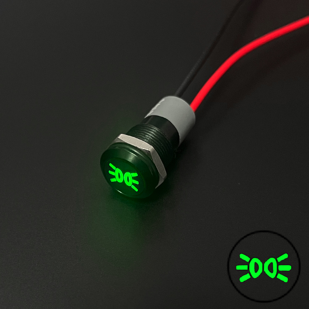 8/12/14MM Black Housing Metal Indicator Light Waterproof Car LED Pilot Signal Lamp Panel Dashboard Warning 12V 24V Customization: 3XL / Gold