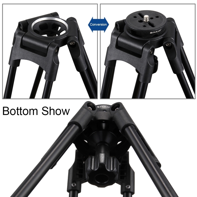 PULUZ 75mm Bowl Adapter Metal Half Ball Flat to tripod bowl Adapter with 1/4'' 3/8'' Screw For Fluid Head Tripod DSLR Rig Camera