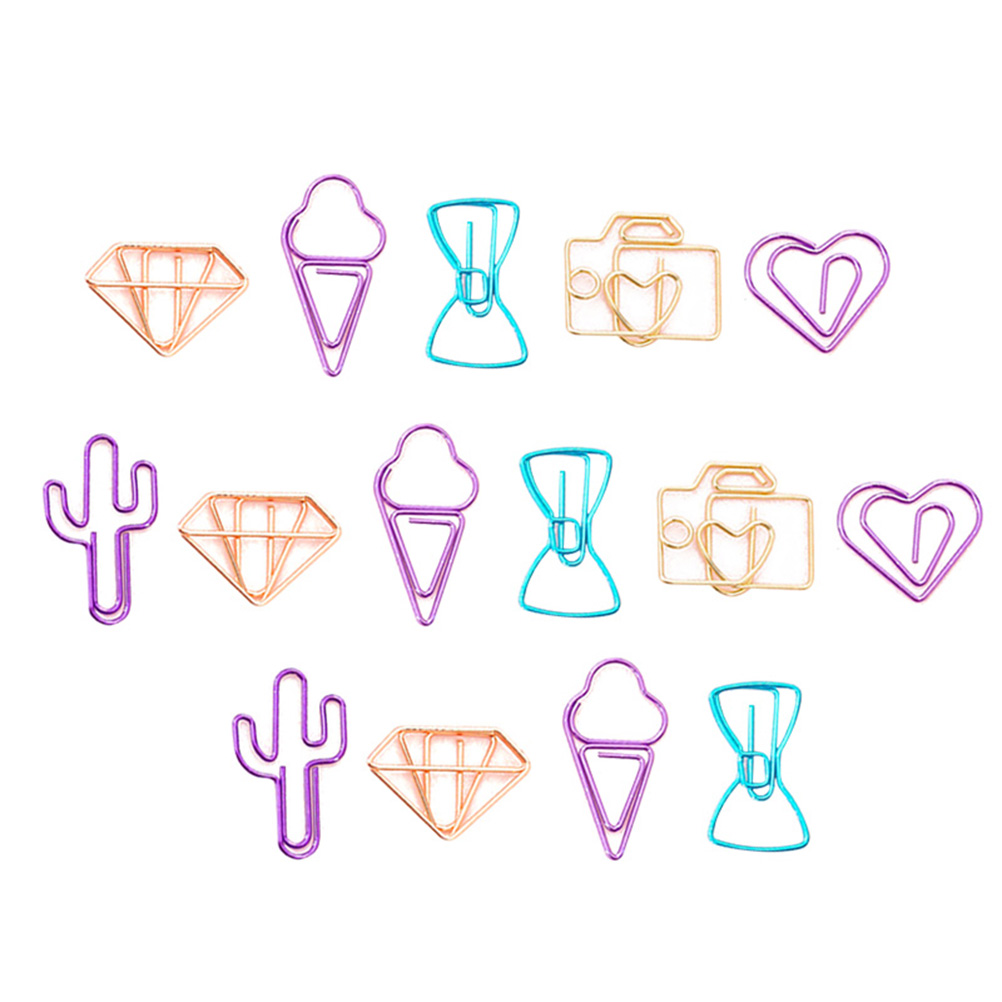 30Pcs Clips Portable Lovely Metal Paper Clips Office Paper Clamps Document Clips Document Paper Clips