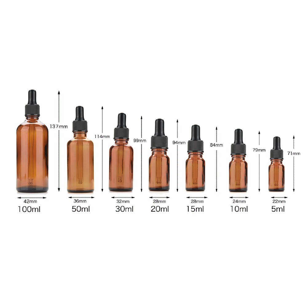 10ml amberkleurige glazen pipetflesjes voor vloeibare reagens voor het bewaren van chemische laboratoriumchemicaliën, parfums en colognes