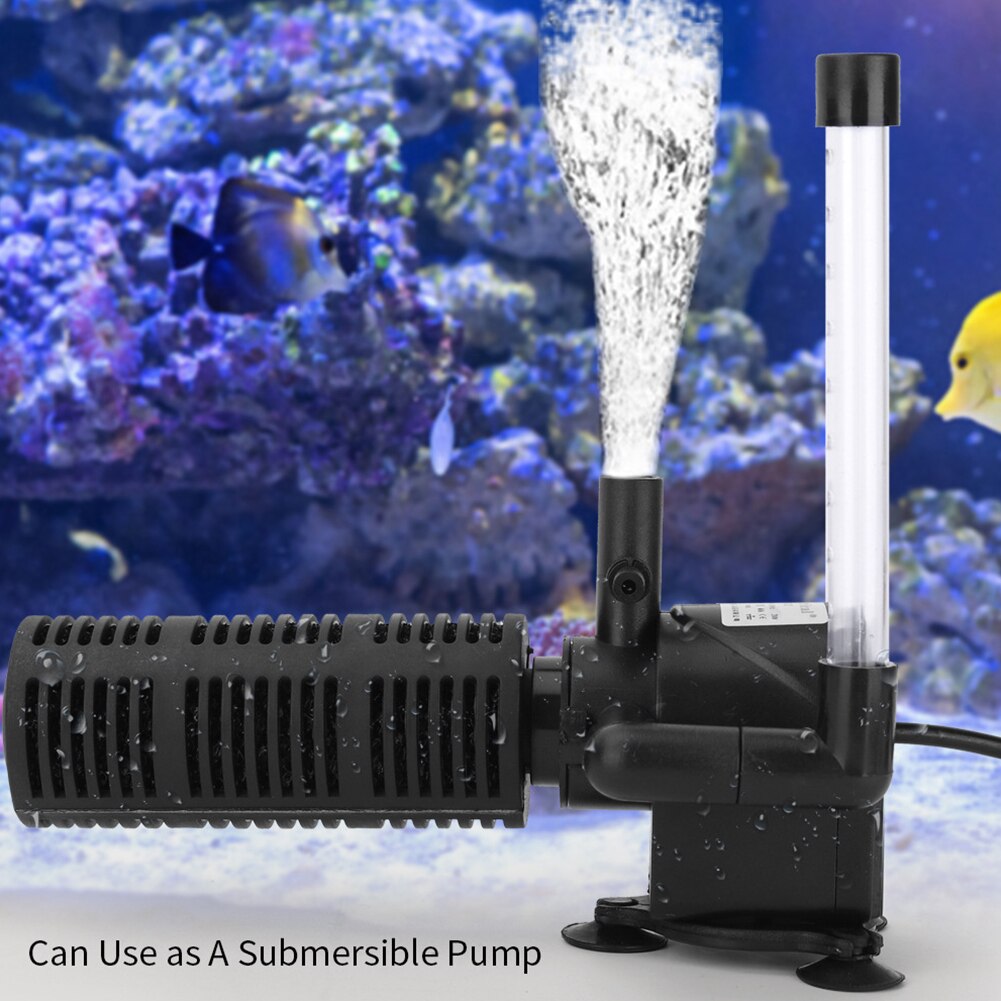 3 In 1 Internal Filter Full Submersible Powerhead Underwater Oxygen Increase Aquarium Air Pump Fish Tank Water Circulation