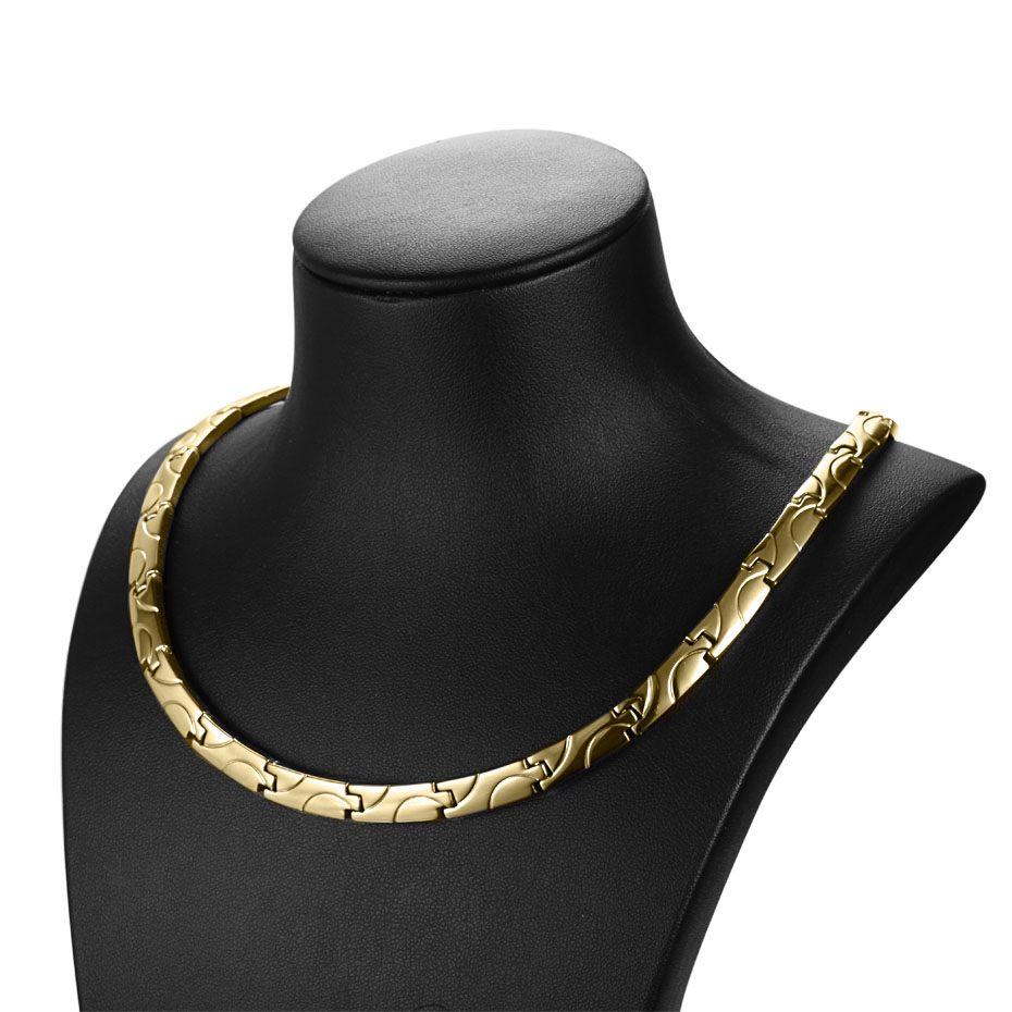 RainSo Magnetic Necklaces Health for arthritis Bio Energy Healing Titanium Power Necklace for Women Link Chain Necklace: gold