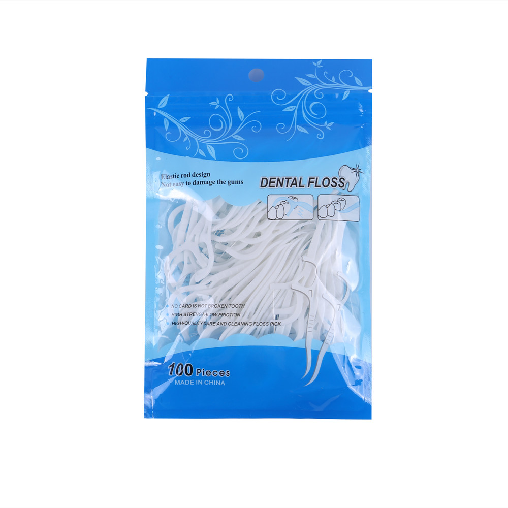 100pcs Dental Floss Flosser Picks Teeth Toothpicks Stick Tooth Clean Oral Care Interdental Brush Teeth Stick Floss Pick Cleaning: 100pcs New