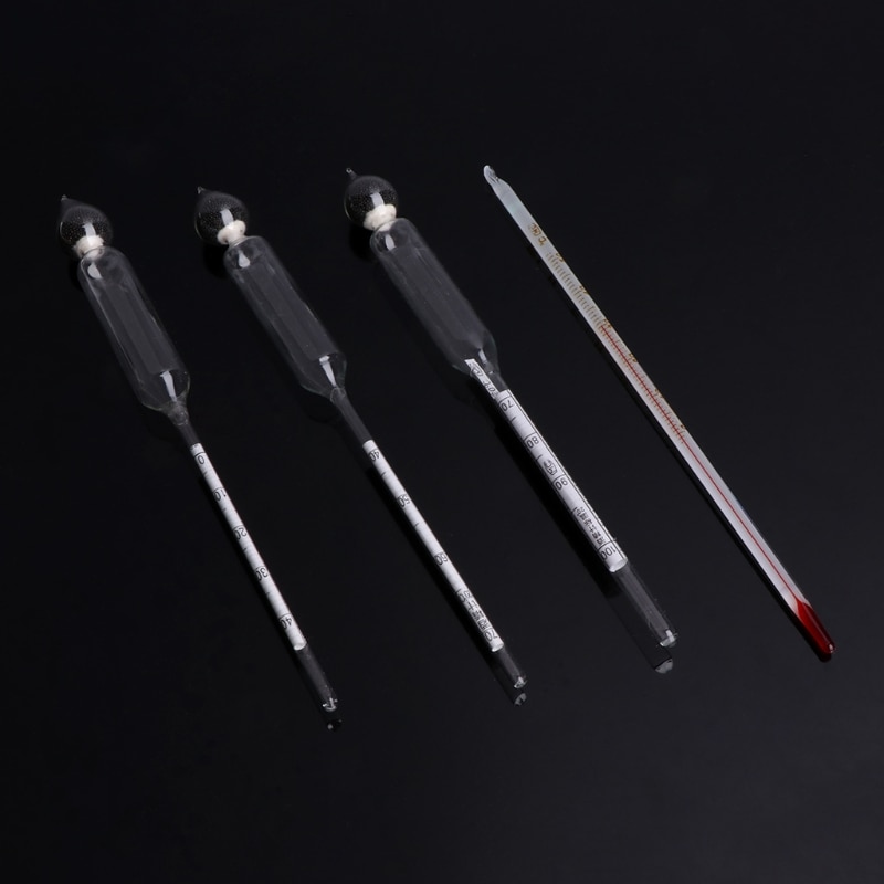 3 pièces 0-100% hydromètre alcomètre testeur ensemble alcool Concentration mètre + thermomètre