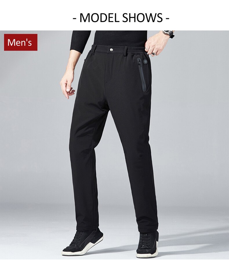 Elektrische verwarmde warme broek heren dames usb verwarmde basislaag waterdichte winddichte broek geïsoleerde verwarmde voor kamperen wandelen: Heren / 8xl