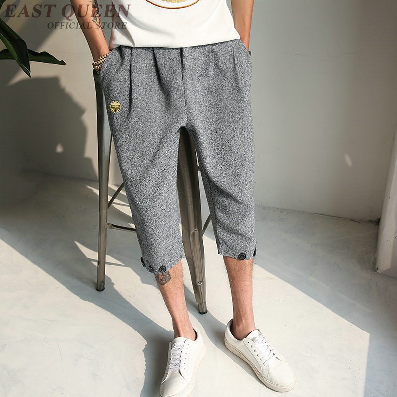 Bijgesneden broek voor mannelijke traditionele chinese kleding voor mannen chinese broek mannen chinese cultuur tradities AA3873 Y EEN