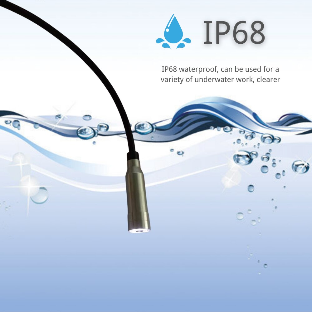 Caméra endoscope à mise au point automatique 15M 5.0MP FHD IP68 étanche 6 LED pour l&#39;aquaculture de pêche à l&#39;égout à souder