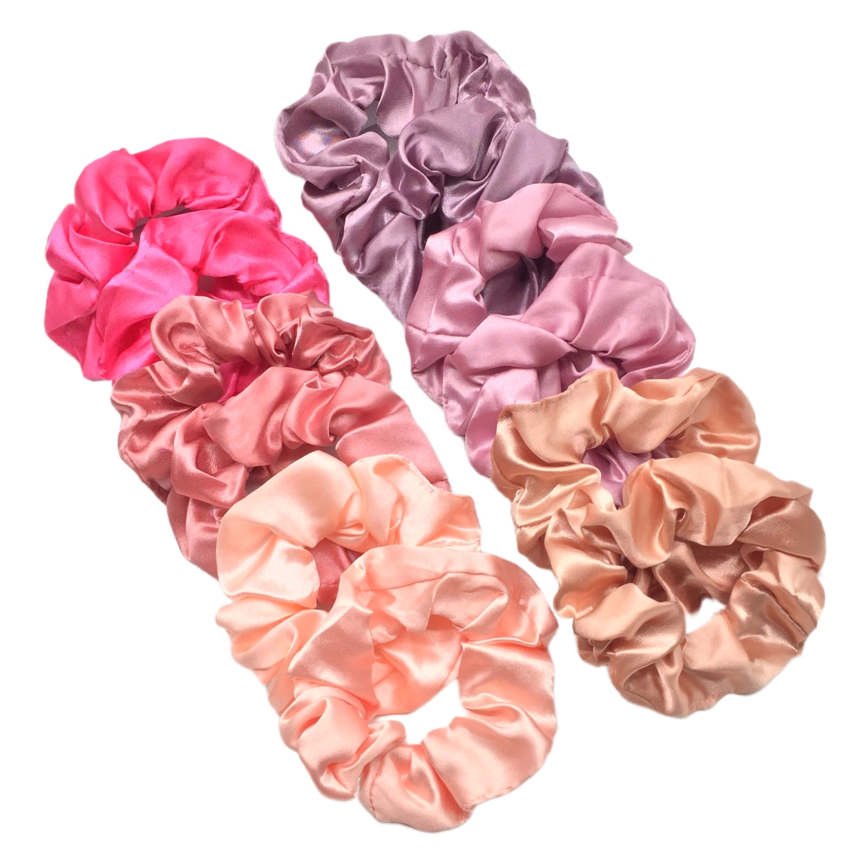 12PCS Soft Satin Colorful Intestine Hair Band Hair Accessories hair scrunchies Headwear For Ponytail Cute Causal Women: Gold