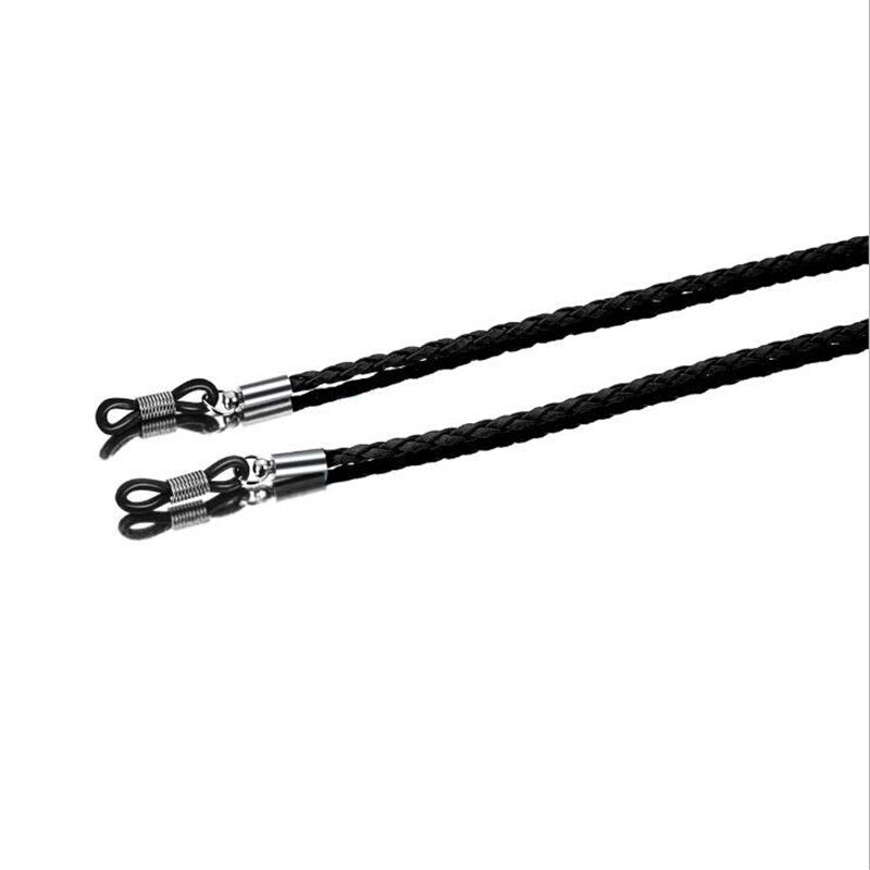Pu leren brillen, brillenketting, kettingkoord voor sportveiligheid, zonnebrillenkettinghouder, koordriem, brillenaccessoires: Zwart