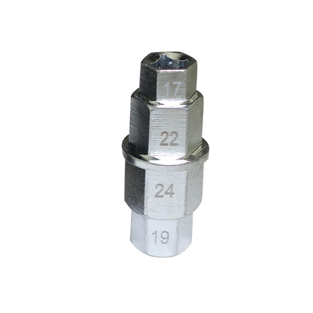 17 19 22 24mm Car Front Wheel Axle Hex Spindle Driver Removal Tool Spindle Driver Tool Hexagonal Disassembly Sleeve Parts: silver