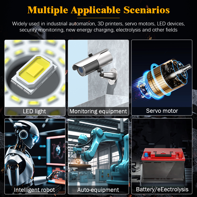 Switching Power Supply 220V AC to 24V/12V/36V DC 30A 1000W High Current Converter with Silent Cooling