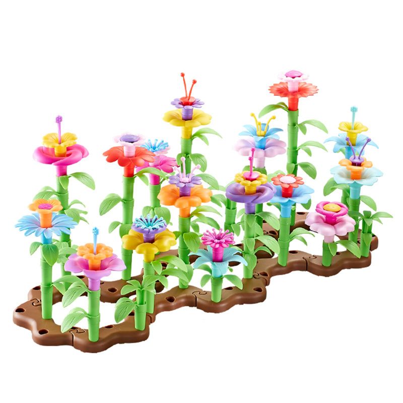 Flower Garden Building Toys - Build a Bouquet Floral Arrangement Playset for Toddlers and Kids Age 3, 4, 5, 6 Year Old