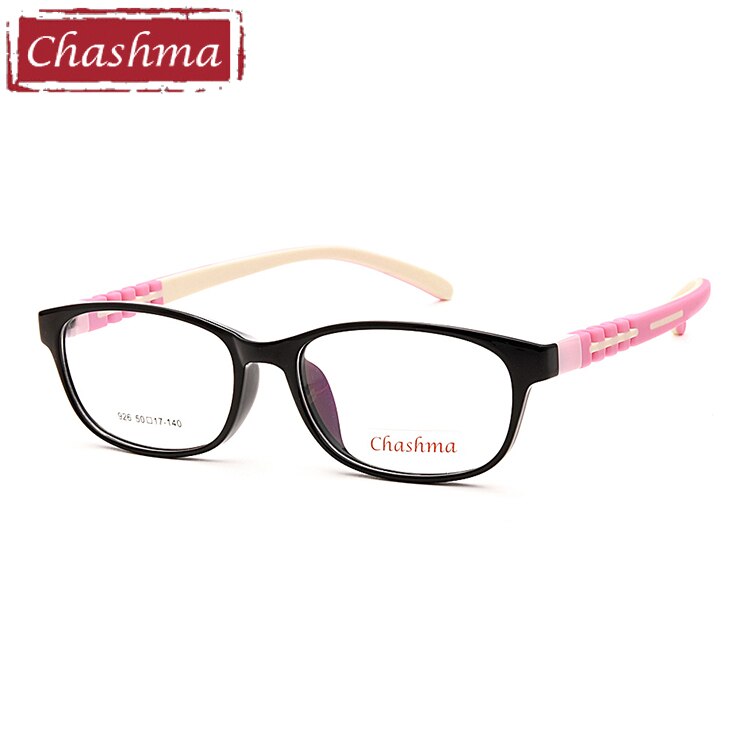 Chashma Brand Kids 8-12 Years Old Teens Girl Eyeglass Boy Glasses TR 90 Rubber Frames Prescrpiton Eyeglasses Frame Child: Black with Pink