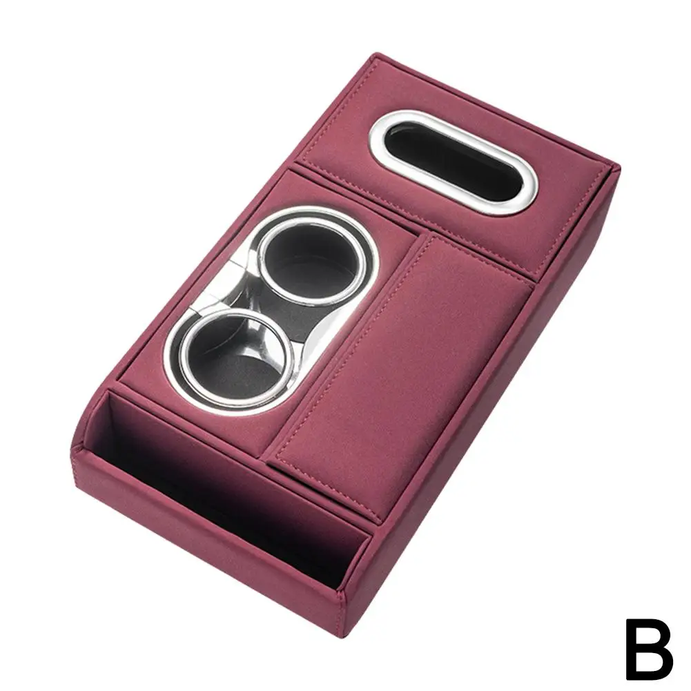Cojín para reposabrazos de coche con portavasos, caja de pañuelos, almacenamiento, caja de elevación, cubierta de consola, reposabrazos de altura con almohadillas centrales: Blanco