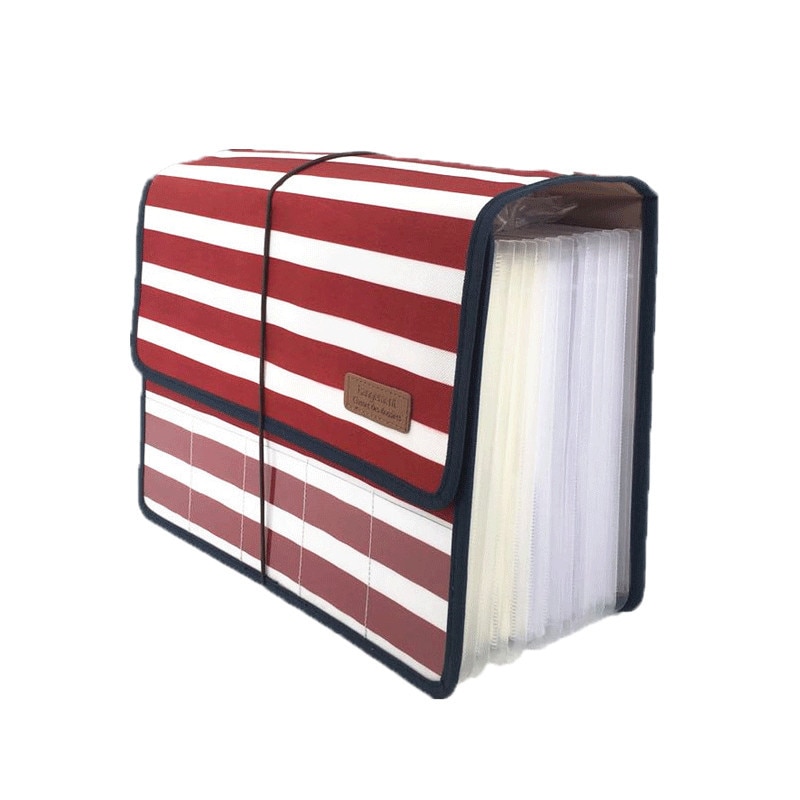 Large-capacity File 12 Pockets Portable Document Folder Accordion A4 File Folder Oxford Document Expandable Briefcase: E