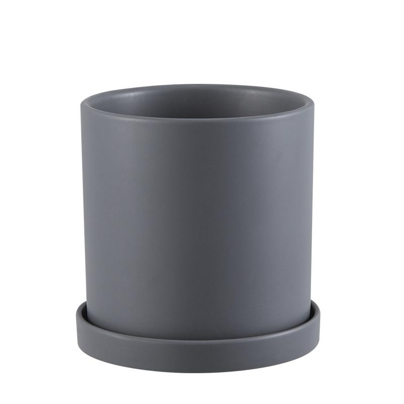 Pot de fleur en céramique conteneur avec plateau Pot de rangement maison vert nordique Pots de plantes pour fleurs Ins décoration de Pot de fleur moderne