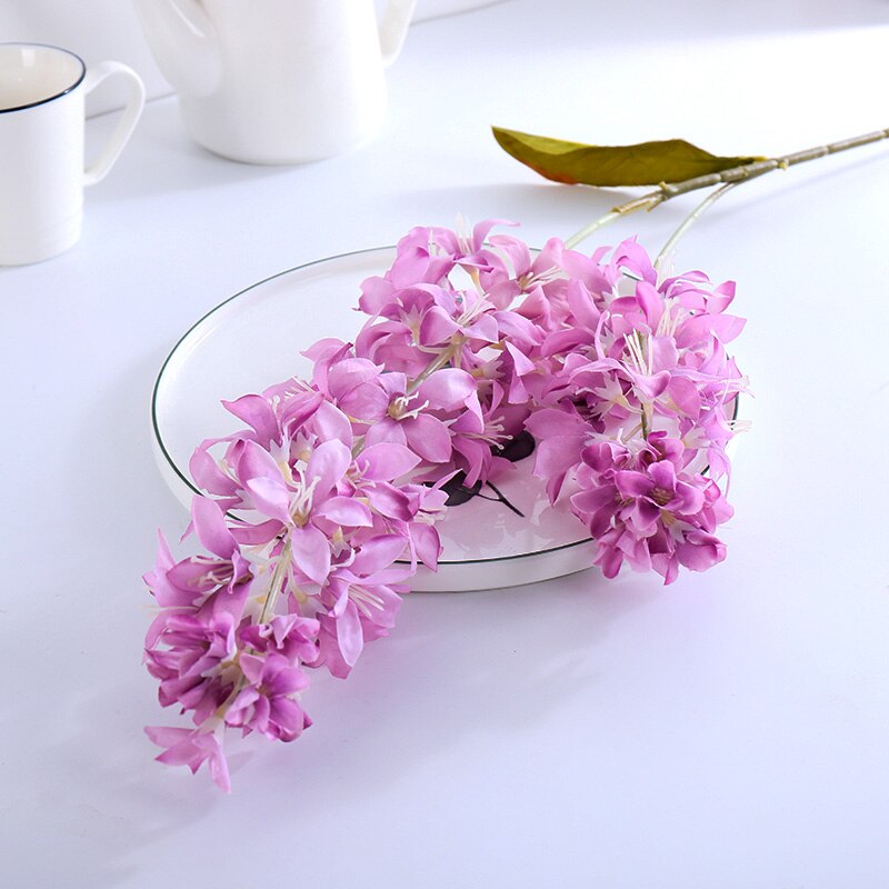 Artificial Flowers Hyacinth Non-woven Fabrics Flower Branch White Flowers Home Decoration Accessories: Purple 1 Pcs