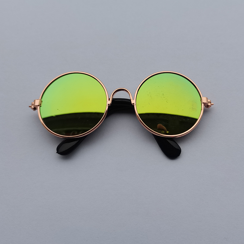 Jolies lunettes de soleil rondes Vintage pour chat, lunettes réfléchissantes pour petit chien, chat, Photos d'animaux de compagnie, produits pour animaux de compagnie, accessoires: L / Bleu marine