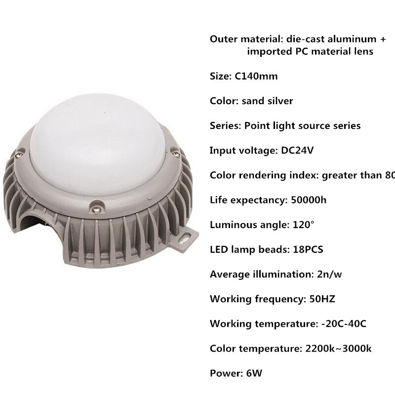 LED Punt Lichtbron Brug Outdoor Lamp DMX512 Full Color 5 WLED Vierkante Punt Licht Hotel Verlichting Pixel Punt Lichten DC24V: Round C