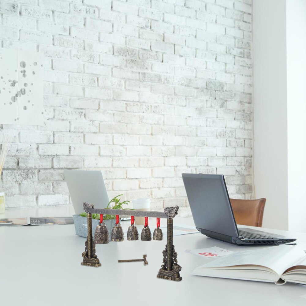 1 Set Alloy Chimes Hand Bell Musical Instrument Model Desktop Ornament