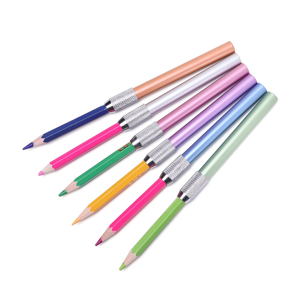 Extensor de lápiz de Metal soporte alargado Multi Color giratorio desmontable boceto de arte lápiz alargador Topper escuela Oficina suministro