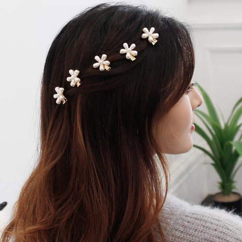 Alloy Pearl Flower Hair Clips Girls Barrette Decoration Hairpins Styling Tool Ornament Party Decoration Hair Accessories