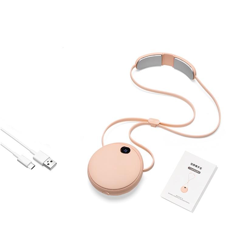 Przenośny ogrzewacz robić dłoni z paskiem na szyję elektryczny podgrzewacz robić rąk regulacja temperatury USB akumulator mini grzejnik ciepła ręka i szyja: 10000amh różowy