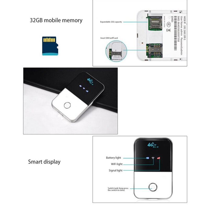 MF925-1 de bolsillo WiFi 4G CAT3, enrutador móvil LTE MIFI, Wifi portátil con ranura para tarjeta Sim para viaje y oficina