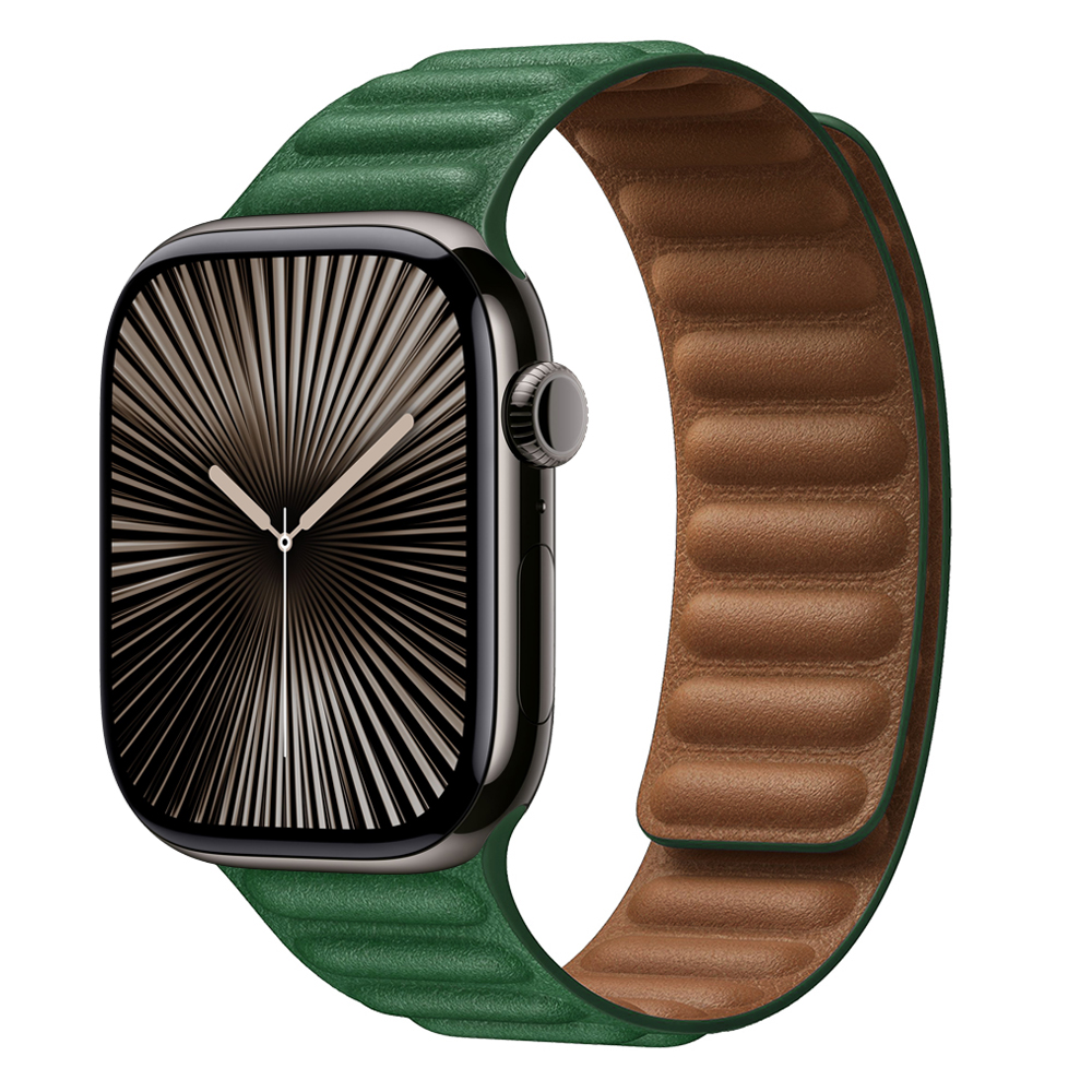Enlace de cuero para Apple watch band 44mm 45mm 40mm 38 42 pulsera de bucle magnético iWatch seires SE 6 7 8 9 10 46mm ultra2 49mm